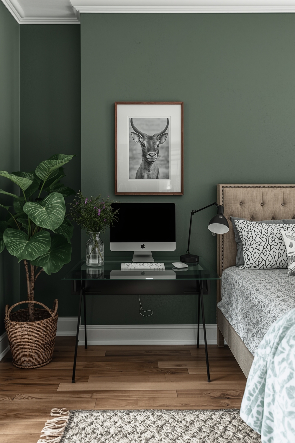 Sage Green Bedroom Workspace Layout Examples