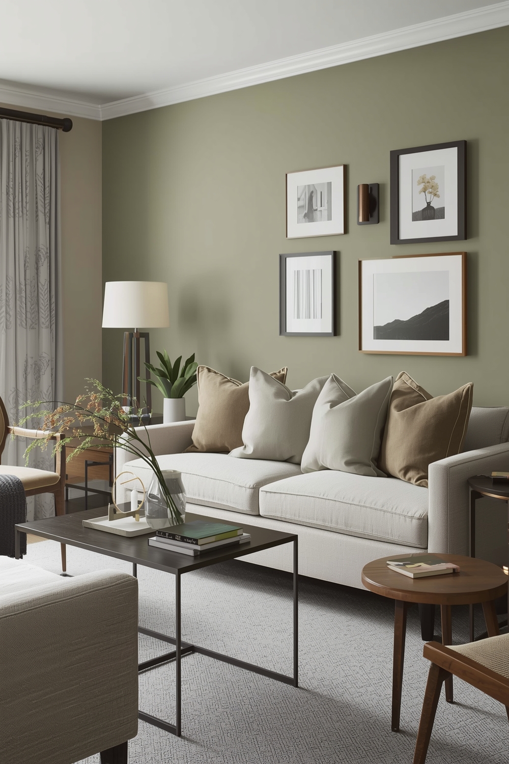 Sage Green Living Room Accent Idea Examples