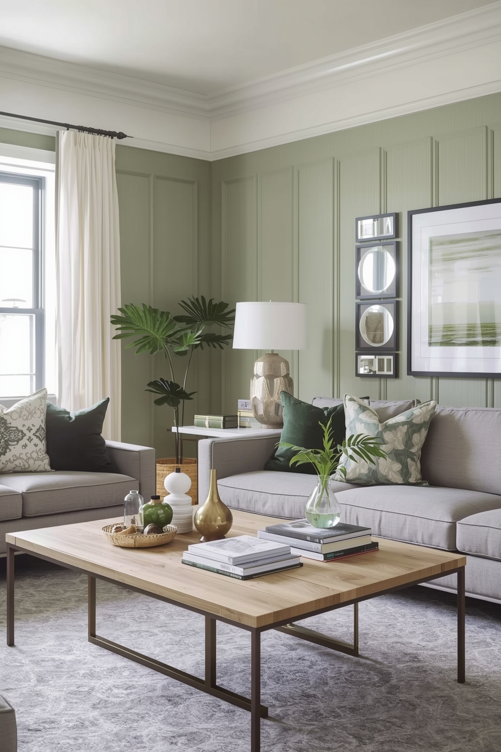 Sage Green Living Room Accent Wall Inspirations