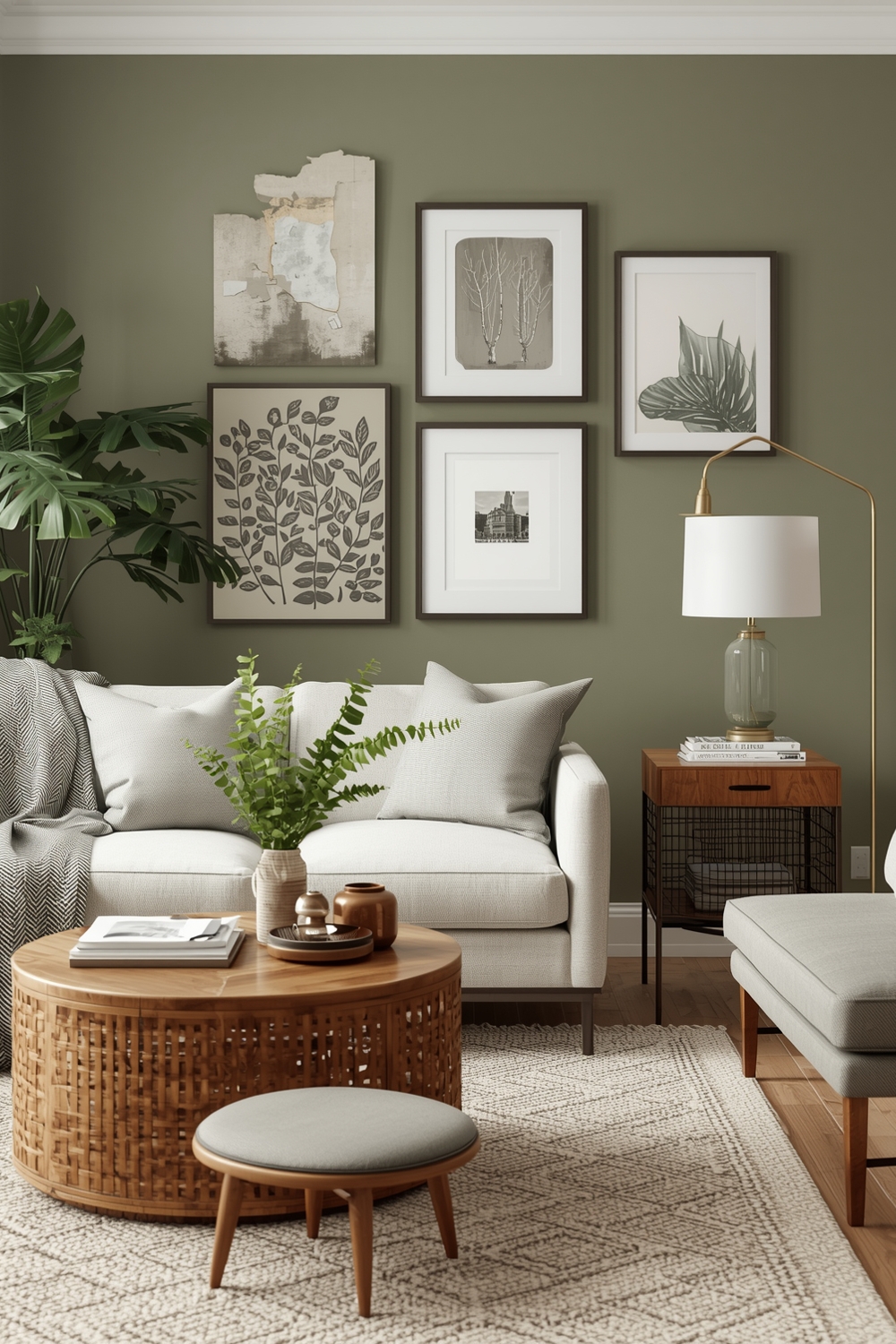 Sage Green Living Room Color Accent Boards
