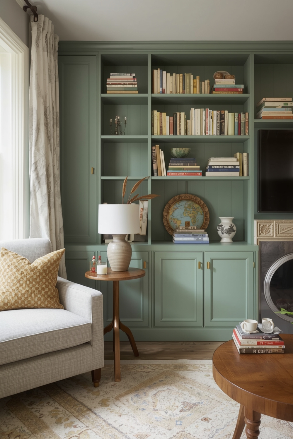 Sage Green Living Room Storage Solution Galleries