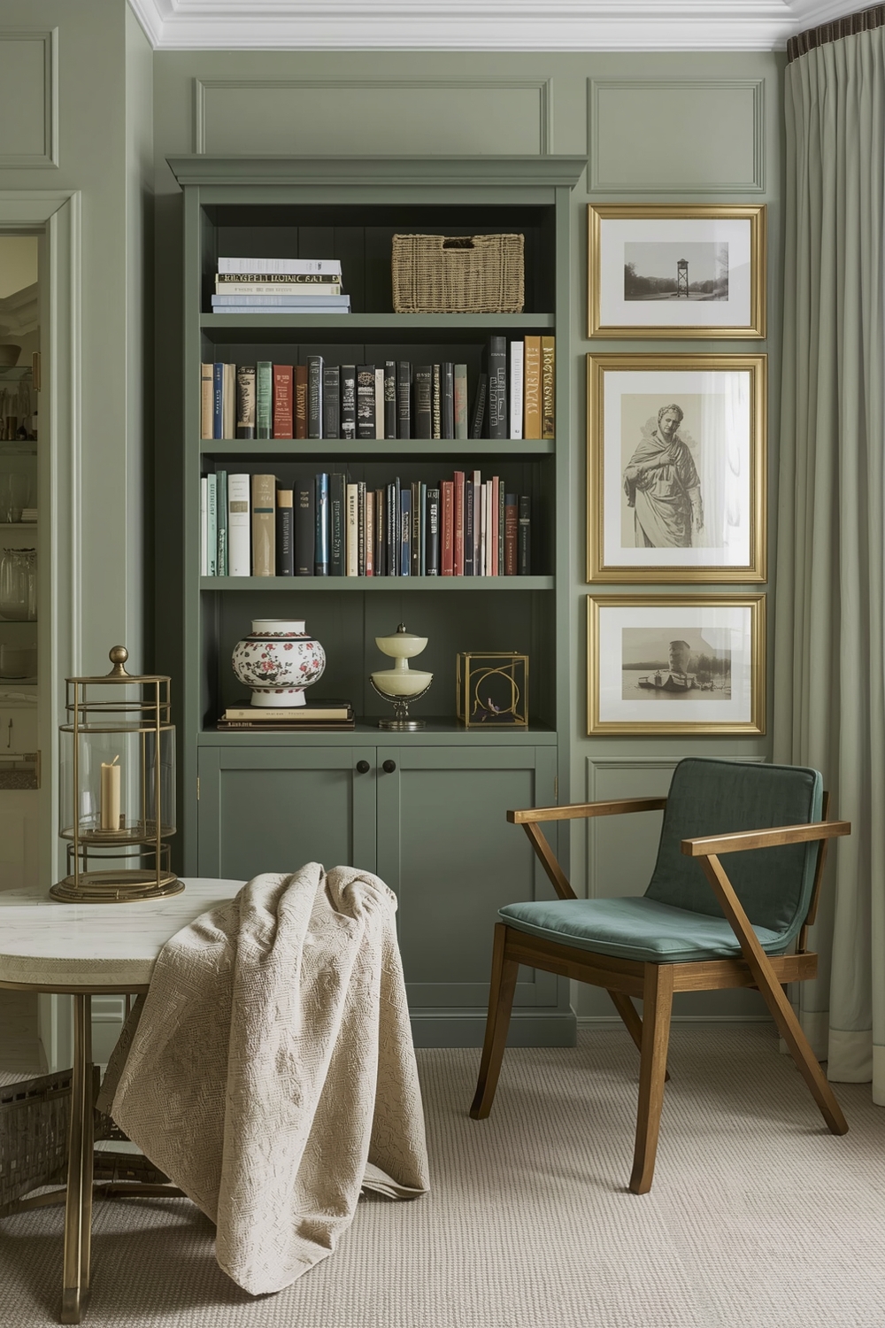 Sage Green Living Room Storage Solution Ideas