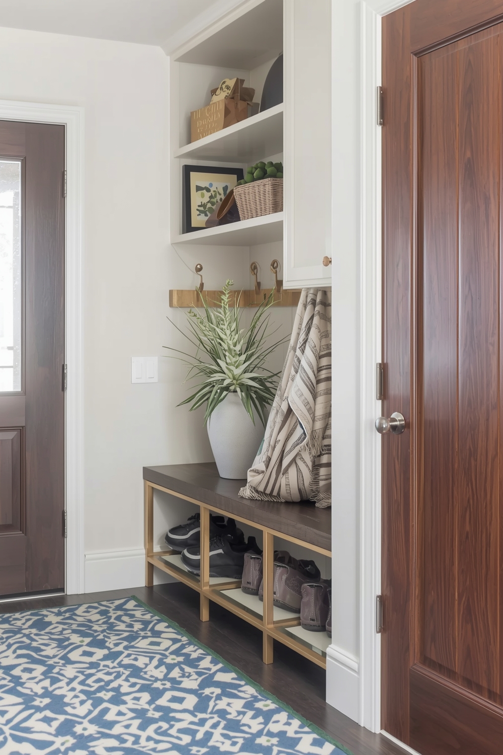 Small Entryway Design with Integrated Seating