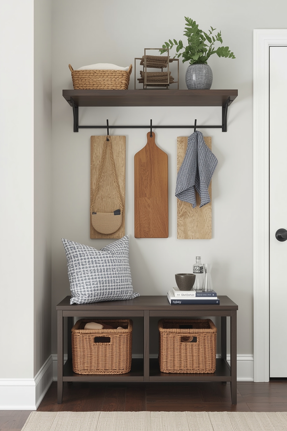 Small Entryway Storage Solution Boards