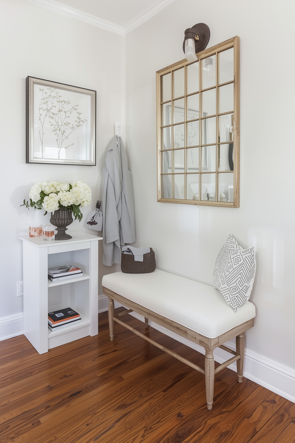 Small Entryway with a Slim Bench