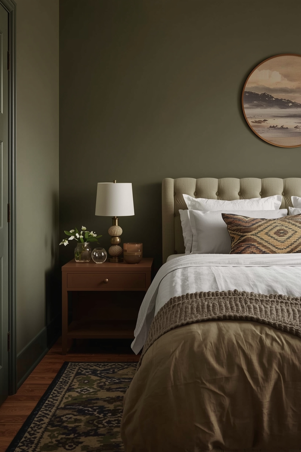 Snug Olive Green Bedroom Design Galleries