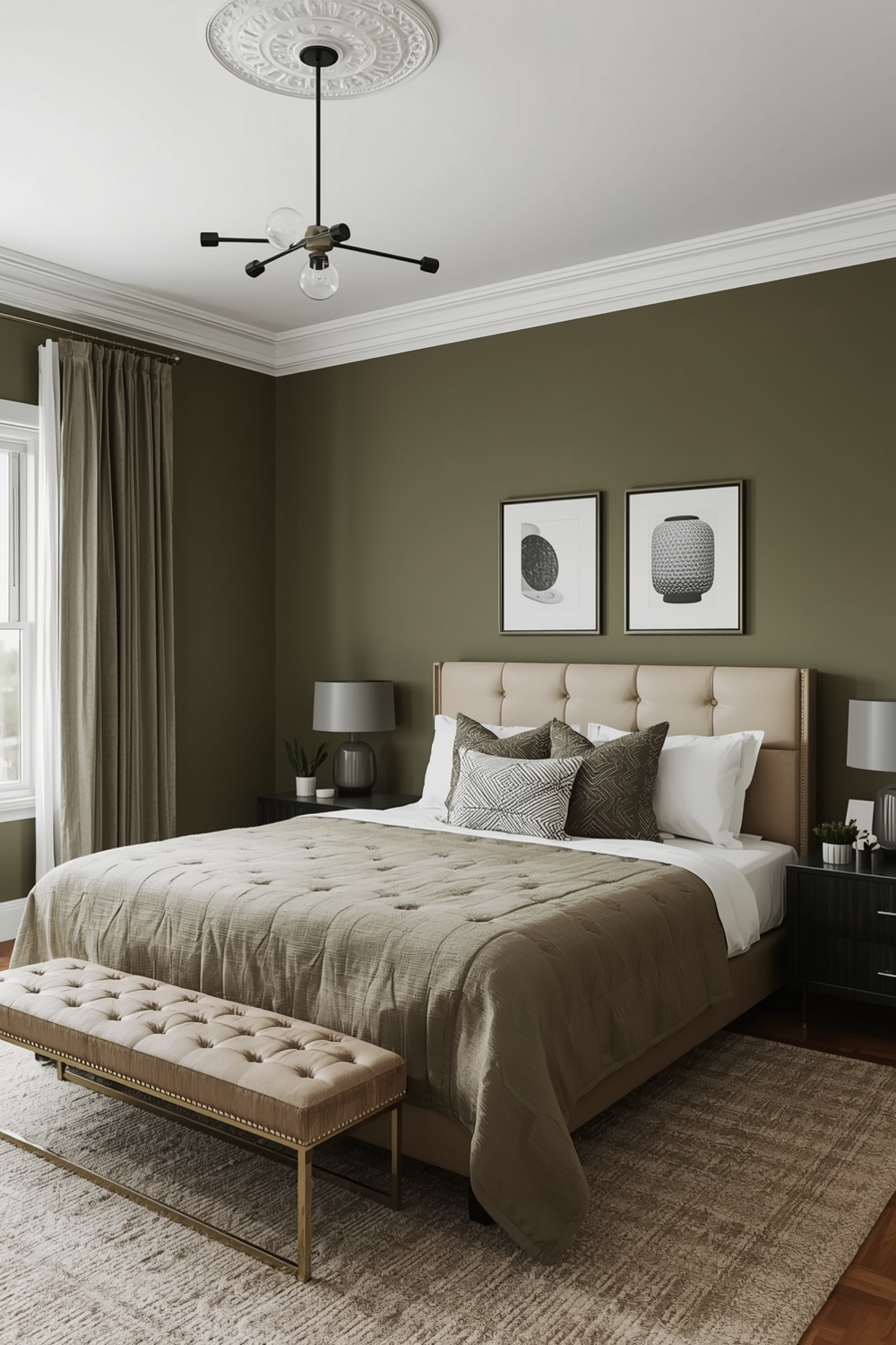 Snug Olive Green Bedroom Layout Concepts