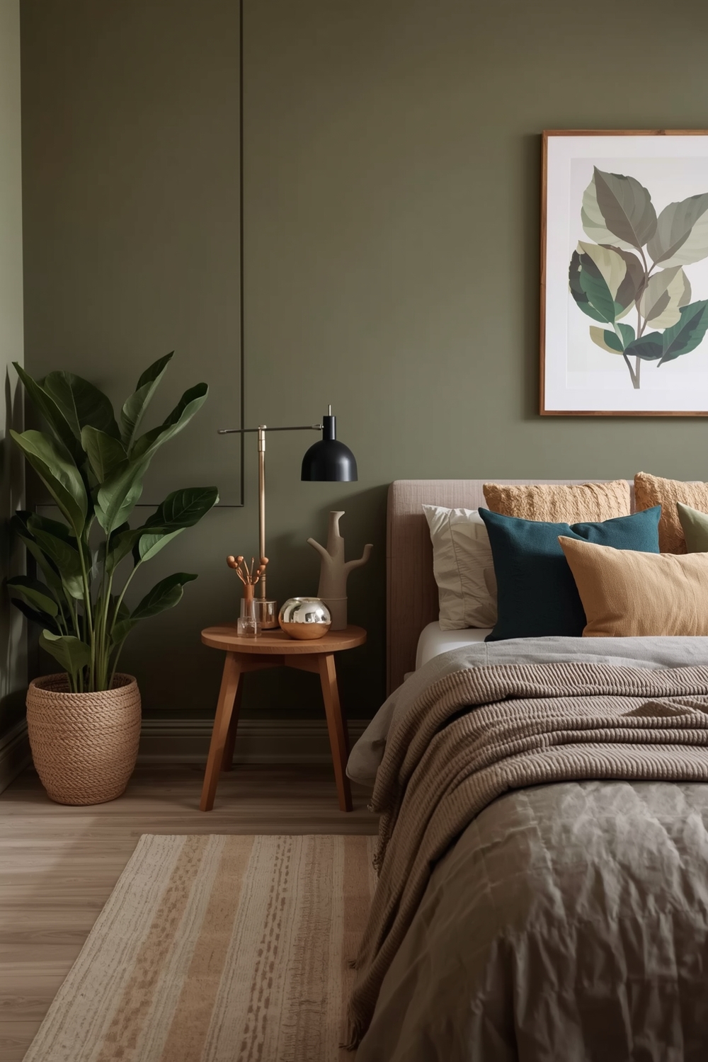 Snug Olive Green Bedroom Layout Examples