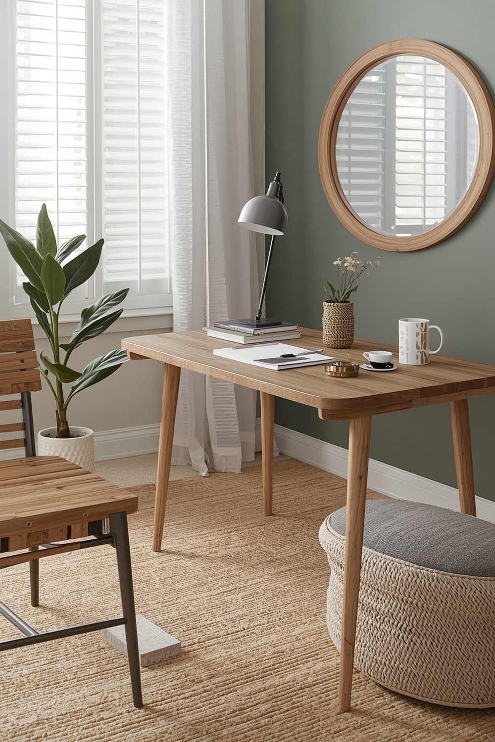 Snug Sage Green Living Room Workspace Examples