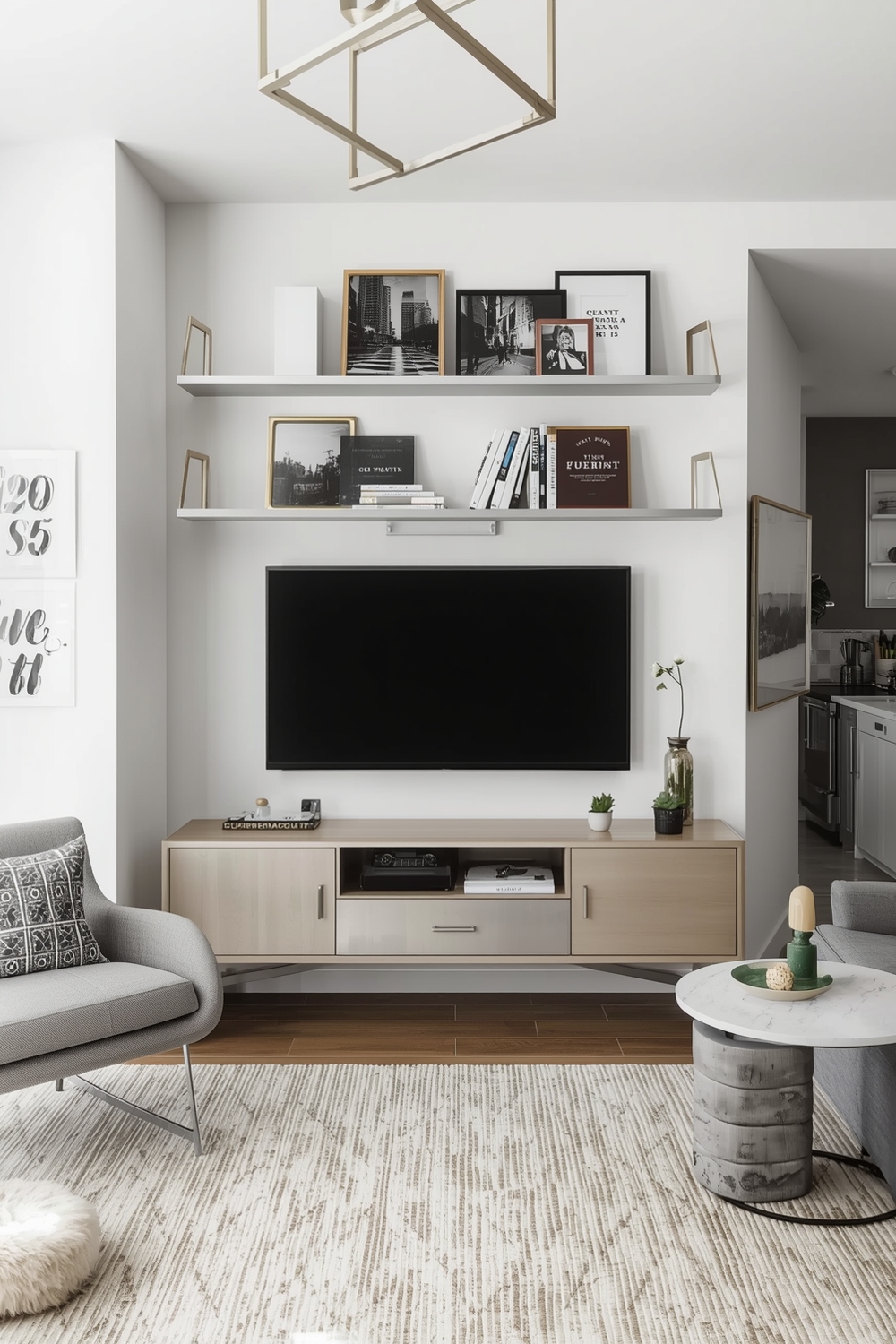 TV Wall Ideas with Curated Shelving