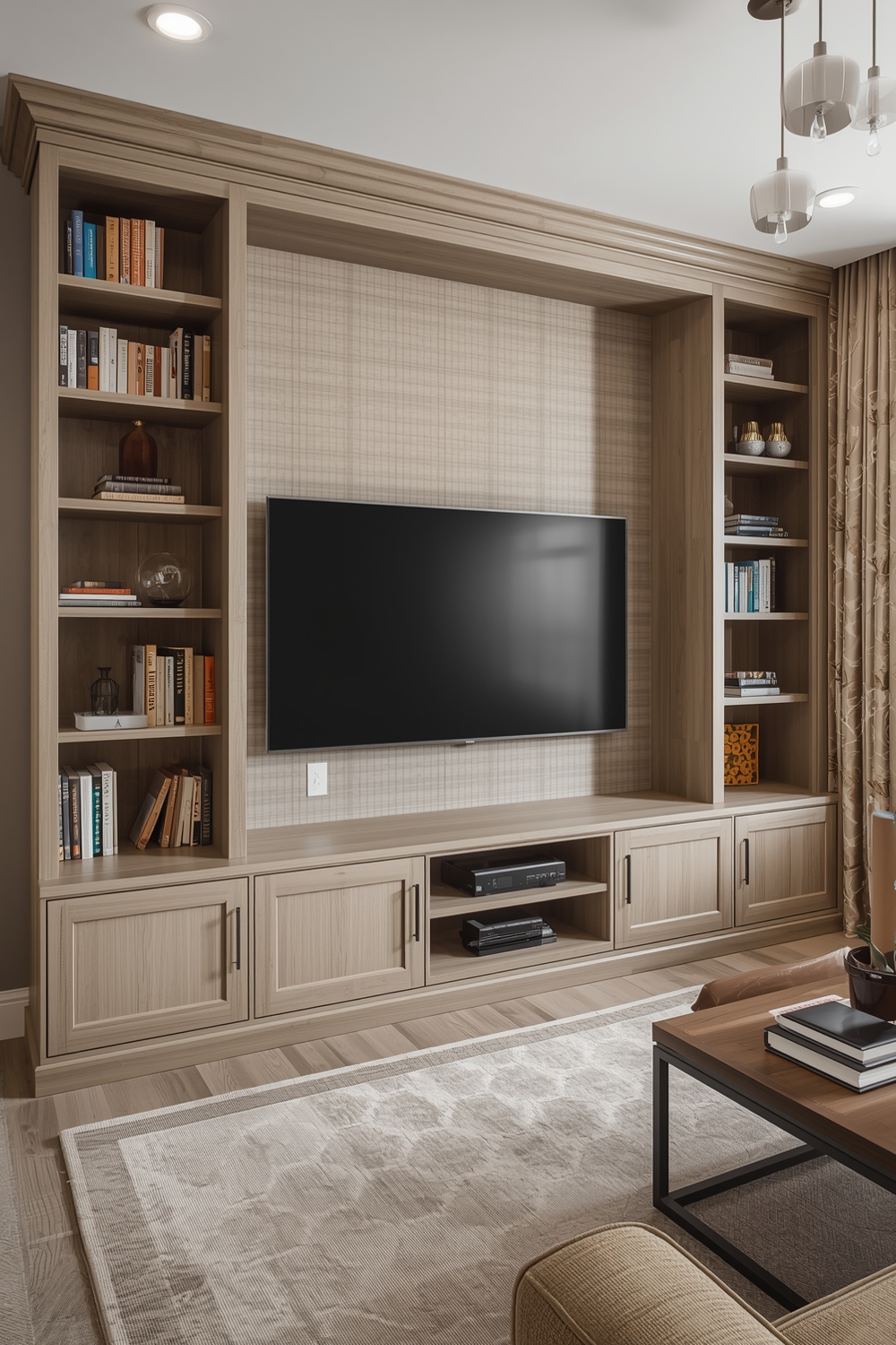 TV Wall Layouts with Integrated Storage