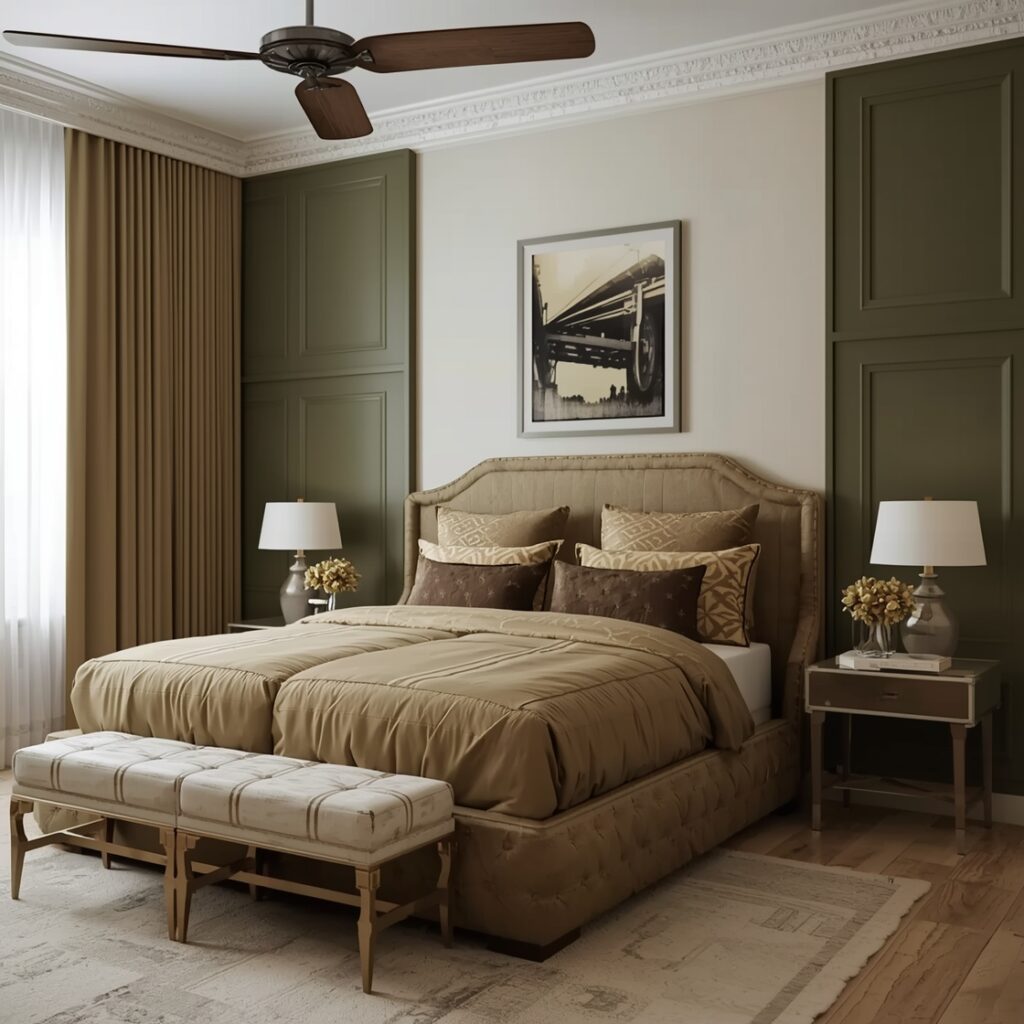 Olive green Bedroom