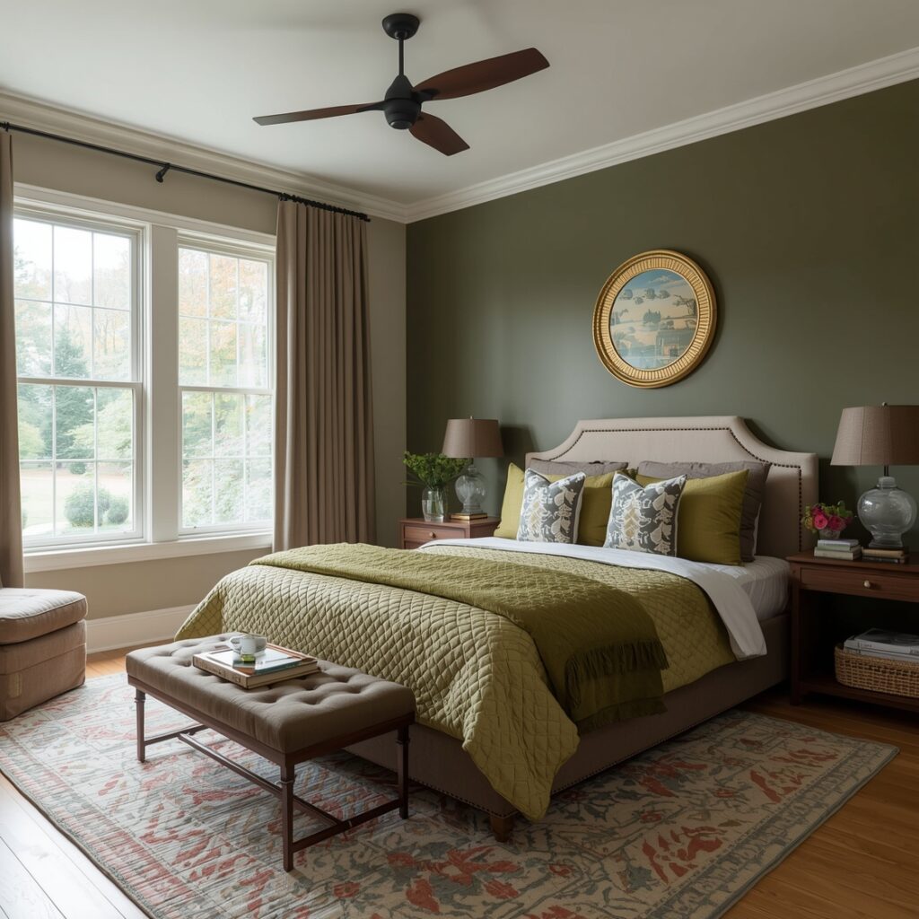Olive green Bedroom