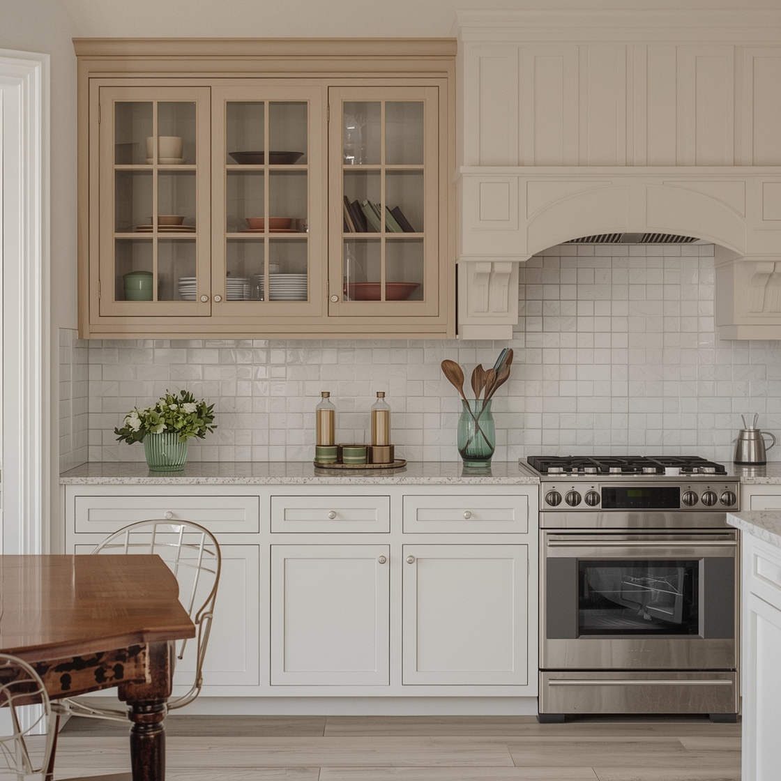 Two-toned kitchen cabinet color
