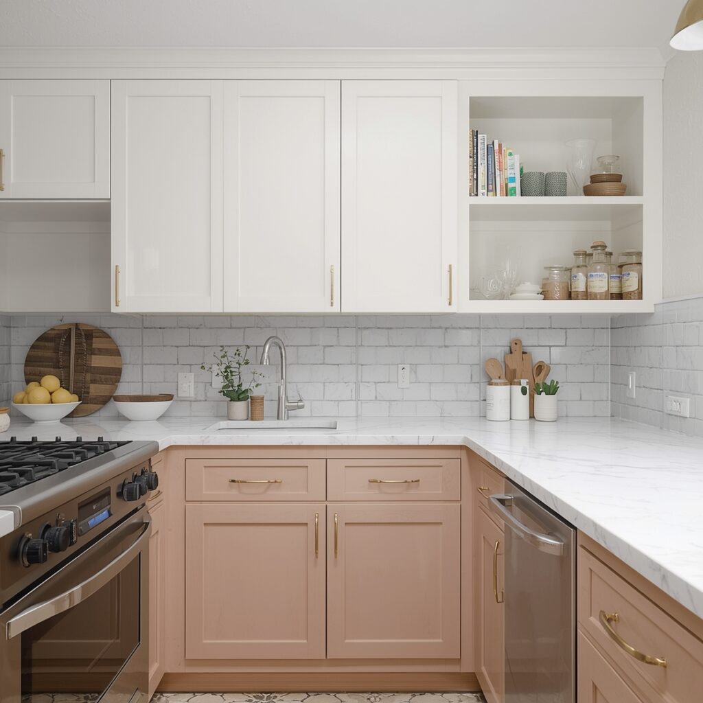Two-toned kitchen cabinet color